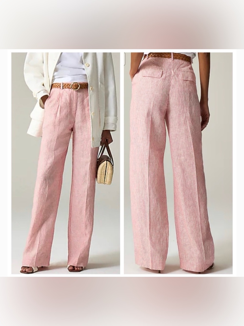 J.Crew essential wide leg linen pant size 2P petite